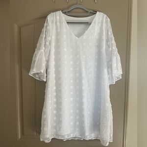 White V-Neck Dress
